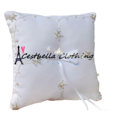 2016 Chic Bridal Wedding Supply Simple Beaded Petals Ring Bearer Pillow